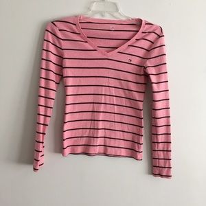 Tommy Hilfiger pink striped long sleeve top